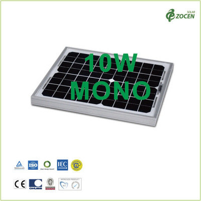 panneaux solaires 10Wp monocristallins avec l'assurance du certificat IEC61730/IEC61215 et du produit